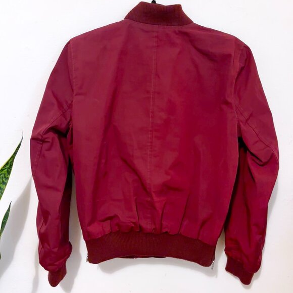 Madewell Side-Zip Bomber Jacket, Dusty Burgundy, Size Small - Picture 4 of 6